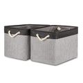 Bidtakay Fabric Storage Baskets with Handles [2-Pack] Large Canvas Organizer 16' X 11.8' X 11.8' Foldable Tall Baskets Rectan
