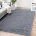 FVVRAX Large 8x10 Grey Area Rugs for Living Room, Fluffy Shag Carpet for Bedroom, Non-Slip Indoor Floor Rug for Kids Room, Big P