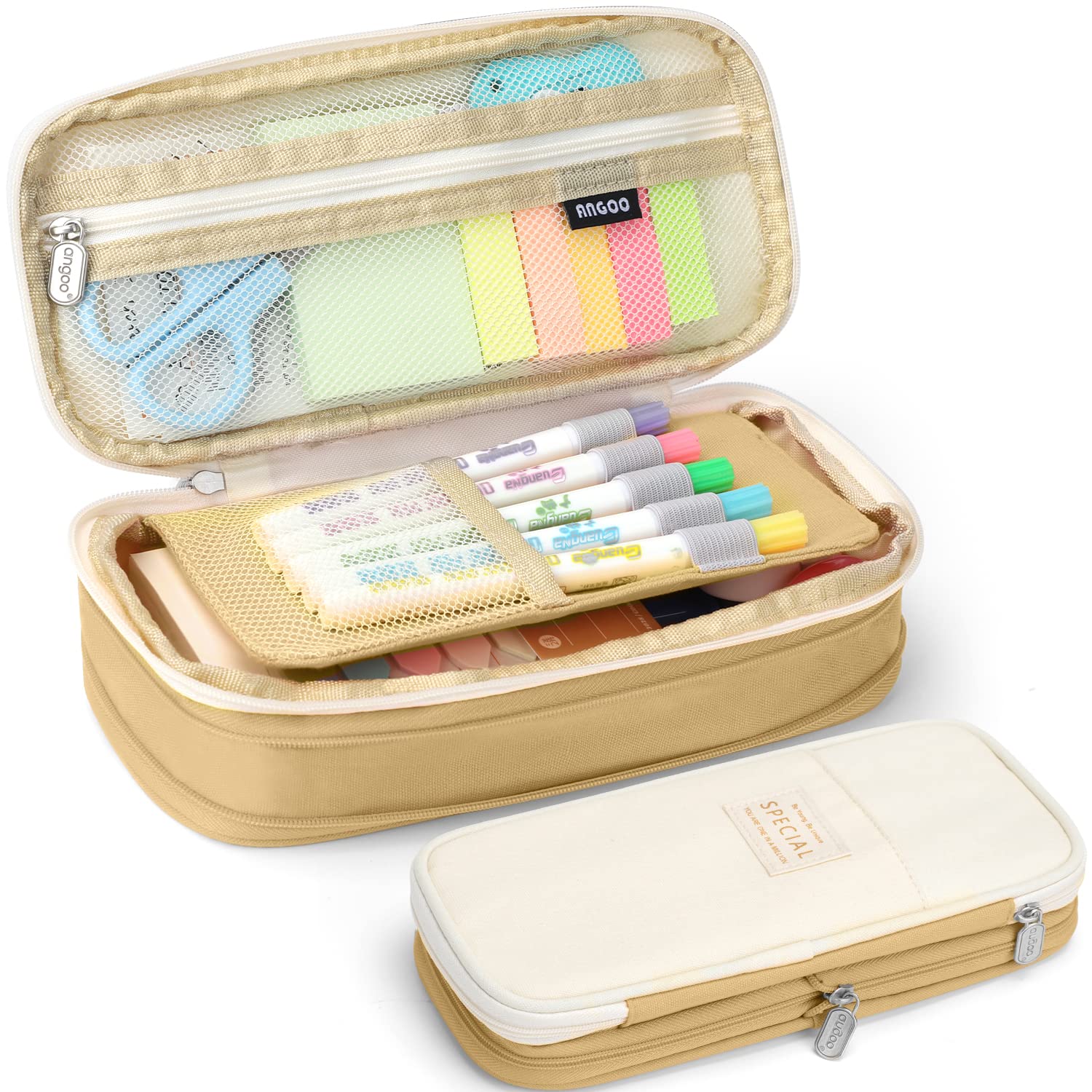 Big Capacity Pencil Pen Case Bag With Zipper Office College School Storage Large Capacity Bag Pouch Holder Box Organizer Colorfu