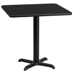 Flash Furniture 30'' Square Black Laminate Table Top with 22'' x 22'' Table Height Base