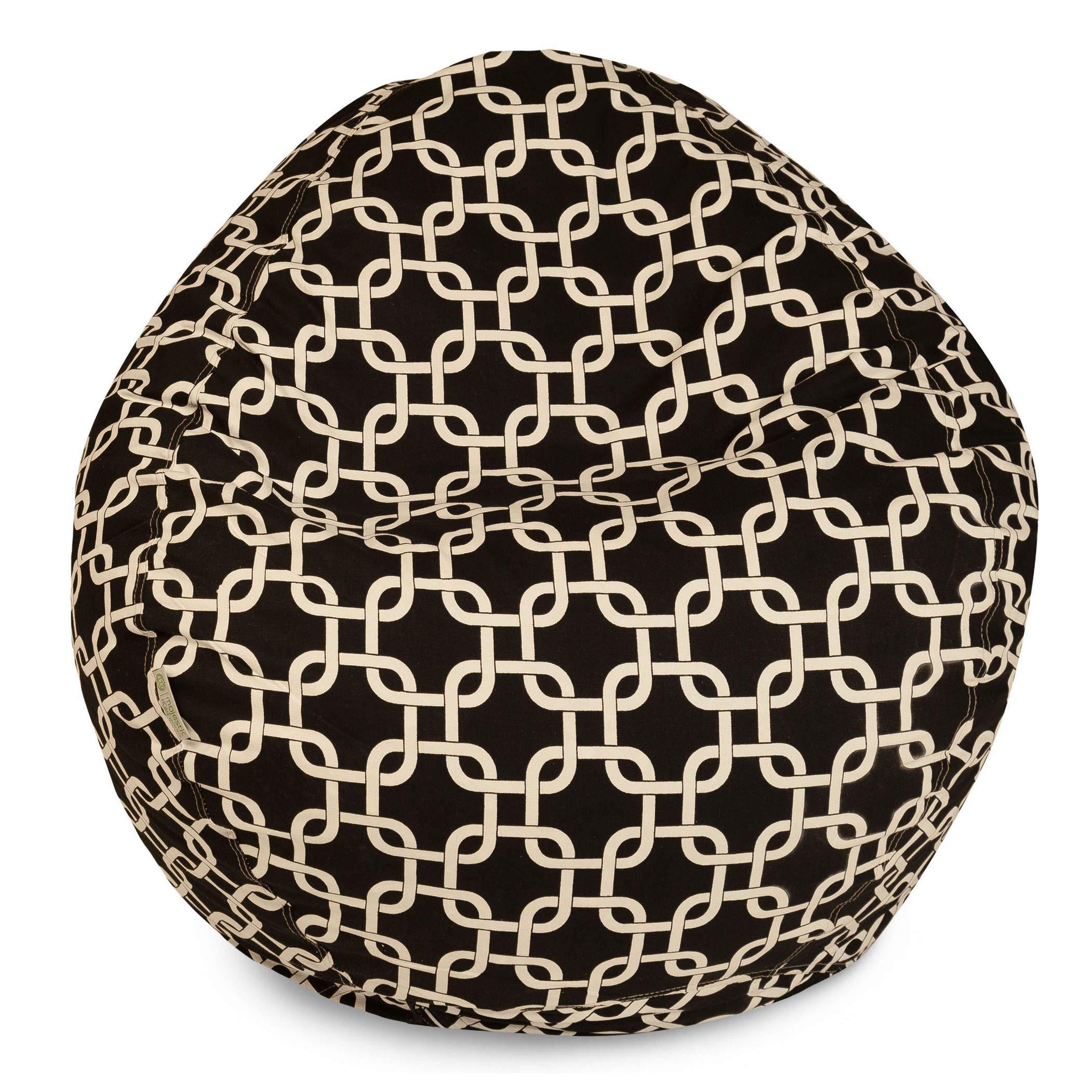 Majestic Home Goods Classic Bean Bag Chair - Links Giant Classic Bean Bags for Small Adults and Kids (28 x 28 x 22 Inches) (Blac