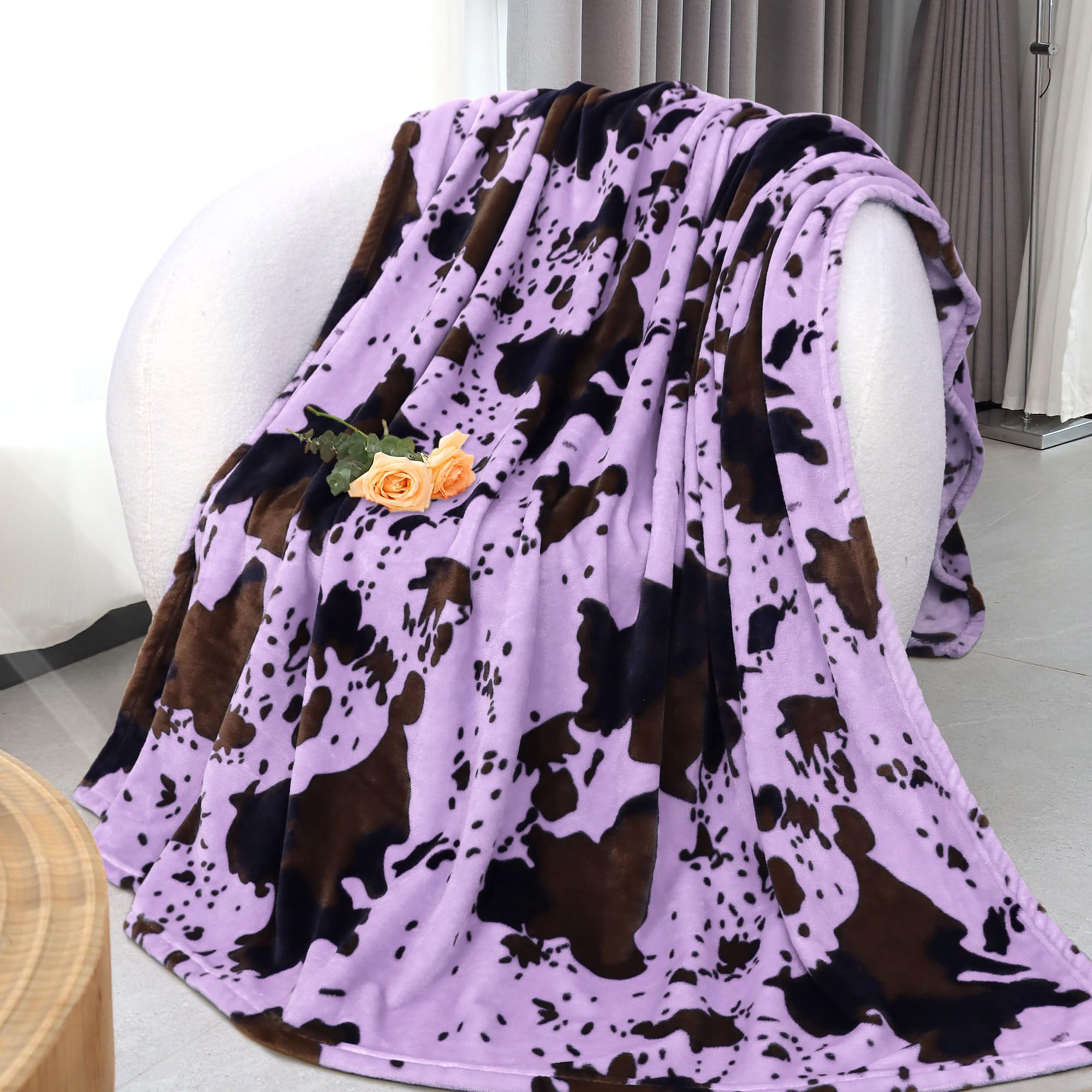 Fleece Purple Throw Blankets Soft Warm Cozy Lightweight Lavender Throw Blanket Girls Bed Couch Blanket All Season Purple Decor G