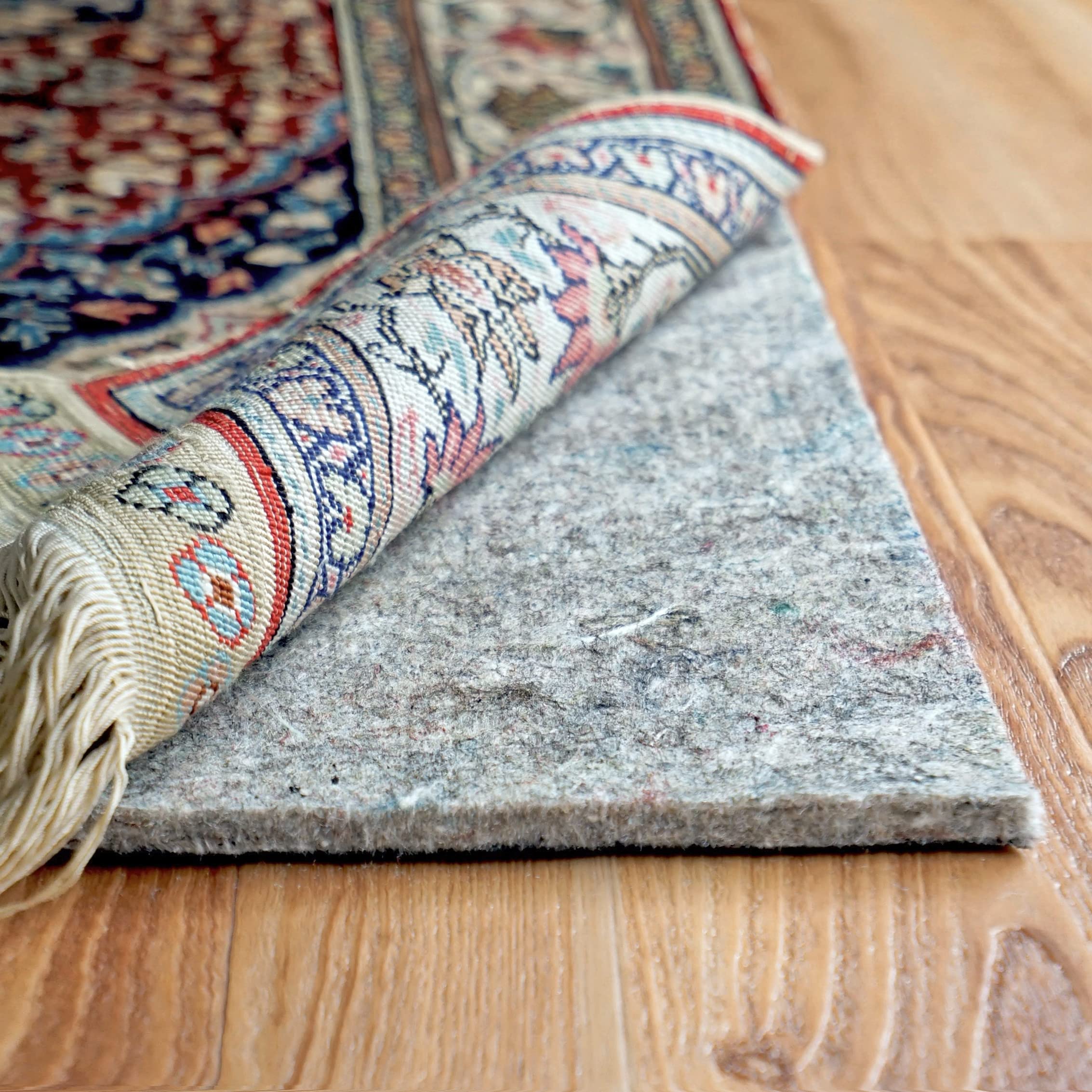 RUGPADUSA - Dual Surface - 8 Square - 1/4 Thick - Felt + Rubber - Non-Slip Backing Rug Pad - Safe for All Floors