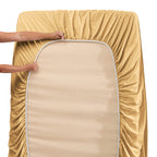 Clara Clark Twin Xl Sheets, 5 Piece Set - Hotel Luxury Sheets For Twin Xl Size Bed, Super Soft Bedding Sheets & Pillowcases, Twin Xl Size Sheets, Camel Gold