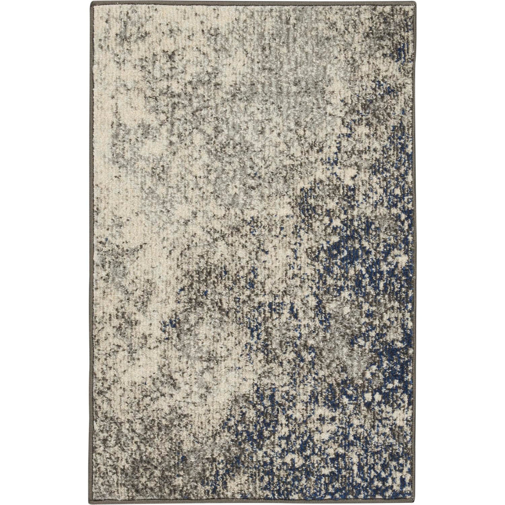 Nourison Passion Charcoal/Ivory 1'10'' x 2'10'' Area--Rug, Modern, Abstract, Easy--Cleaning, Non Shedding, Bed Room, Living Room