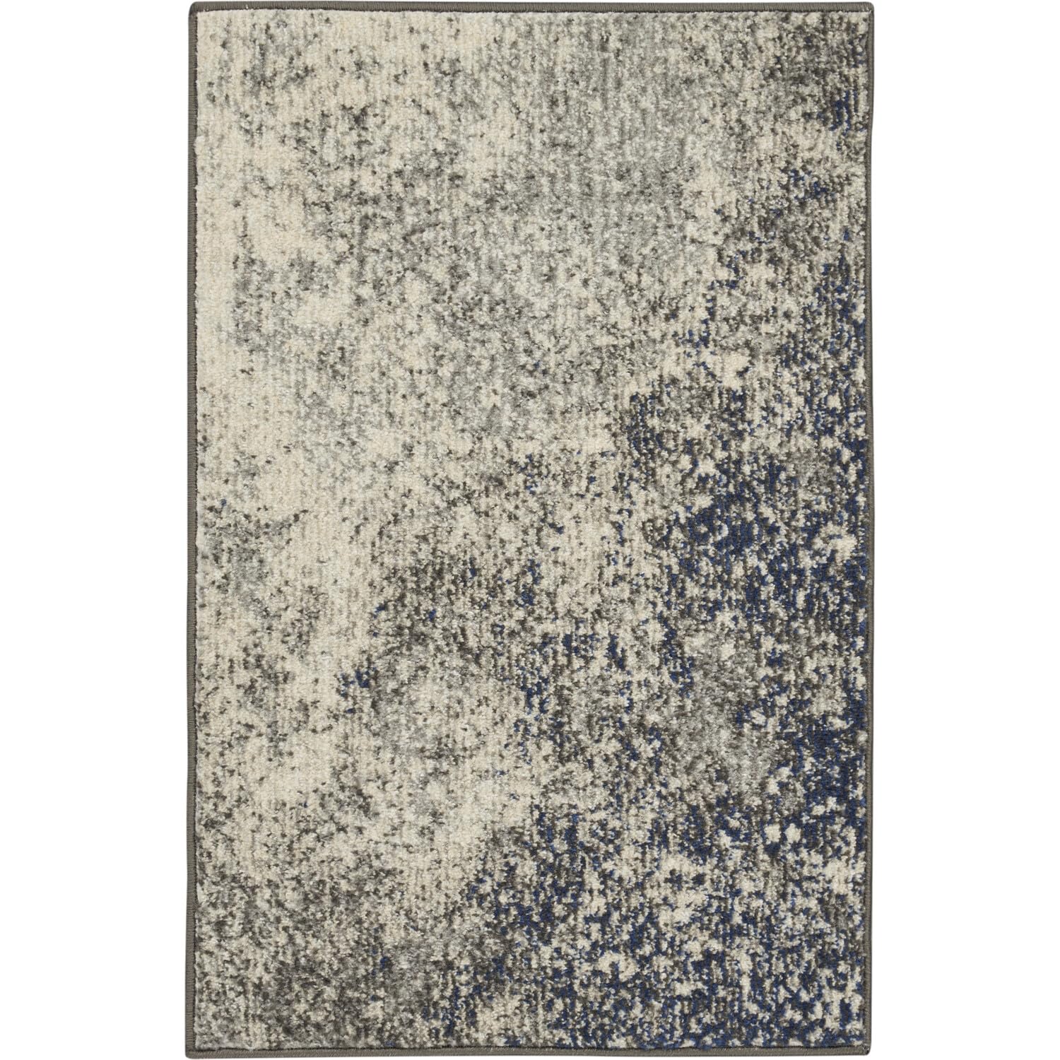 Nourison Passion Charcoal/Ivory 1'10'' x 2'10'' Area--Rug, Modern, Abstract, Easy--Cleaning, Non Shedding, Bed Room, Living Room