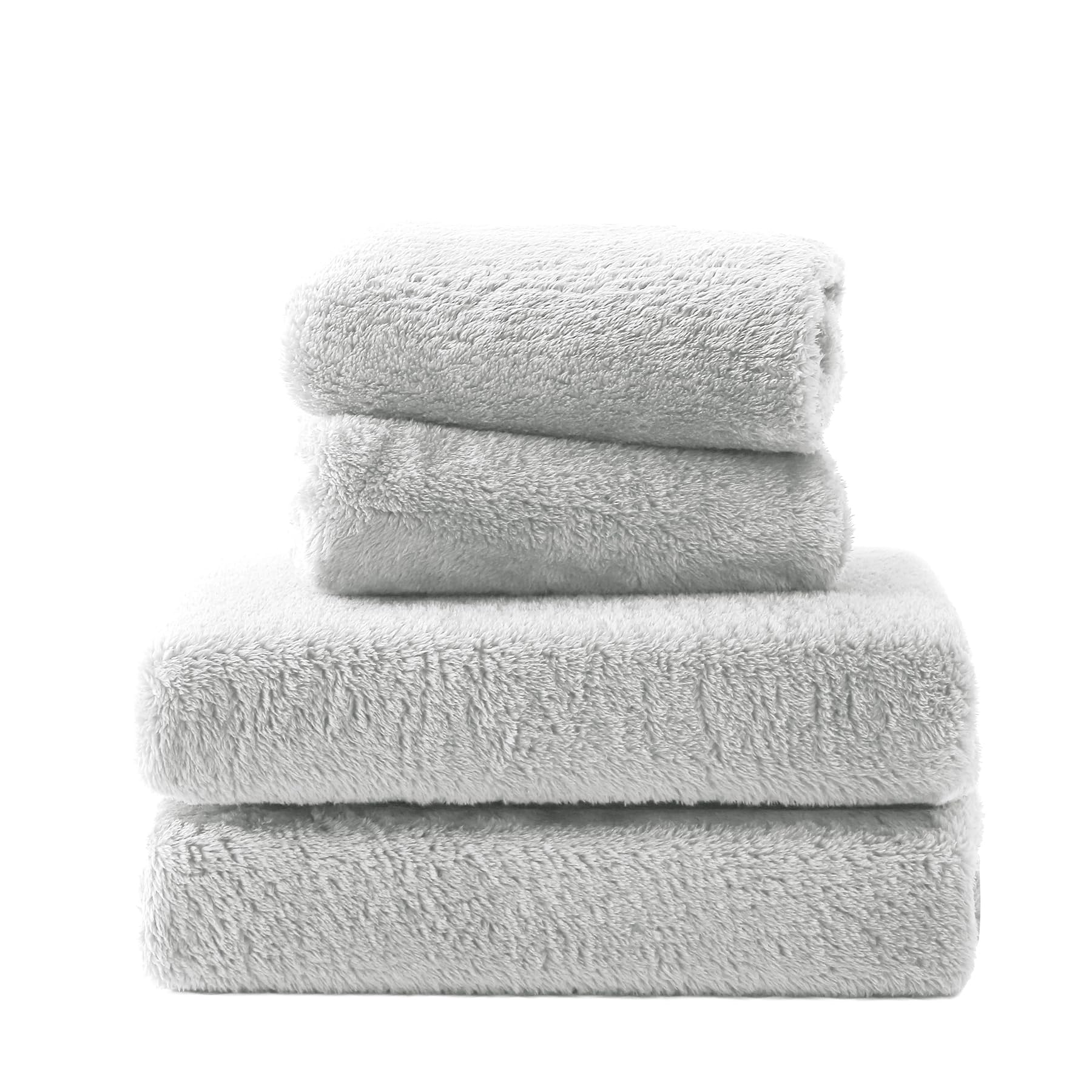 Utfdxu Fleece Fitted Sheet,3-Piece Set,Cozy And Luxury Queen Fitted Bed Sheet With 15 Inch Deep Pocket-Includes One Light Gray F