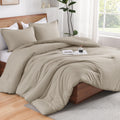 Andency Wheat Queen Size Comforter Set, Oatmeal Fluffy Soft Boho Bedding Set 3 Pieces For Men Women, Lightweight All Season Bed Set For Adults Teens (90X90In Comforter & 2 Pillowcases)