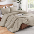 Andency Wheat Queen Size Comforter Set, Oatmeal Fluffy Soft Boho Bedding Set 3 Pieces For Men Women, Lightweight All Season Bed Set For Adults Teens (90X90In Comforter & 2 Pillowcases)