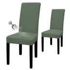 Easy-Going 100% Waterproof Dining Room Chair Cover Set Of 2, Stretch Jacquard Parson Chair Slipcover Removable Washable Chair Protector For Home, Restaurant, Banquet (Large, Grayish Green)