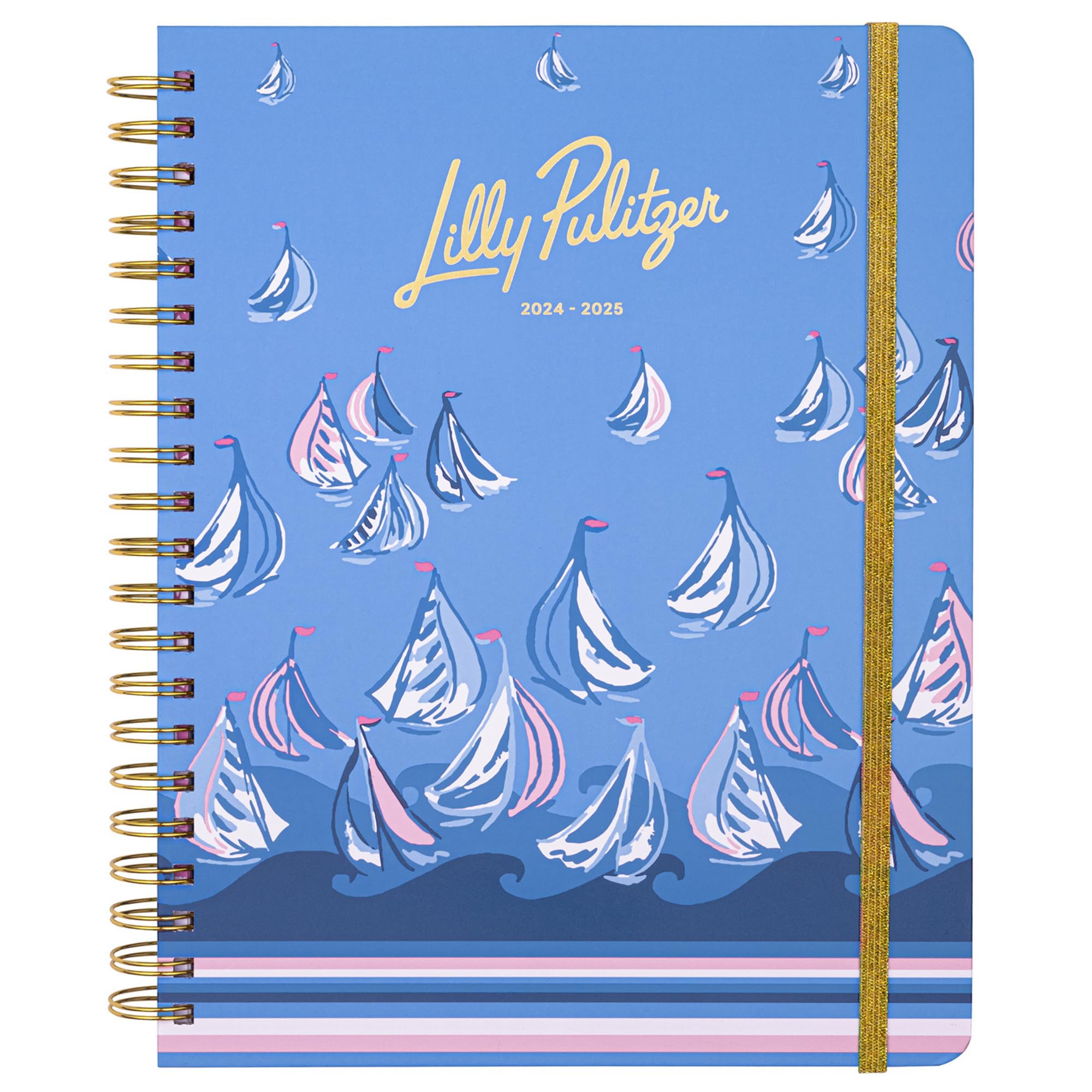 Lilly Pulitzer Daily Planner Dated August 2024 - December 2025, Weekly Agenda With Monthly Calendar, Stickers, Pockets, & Spiral