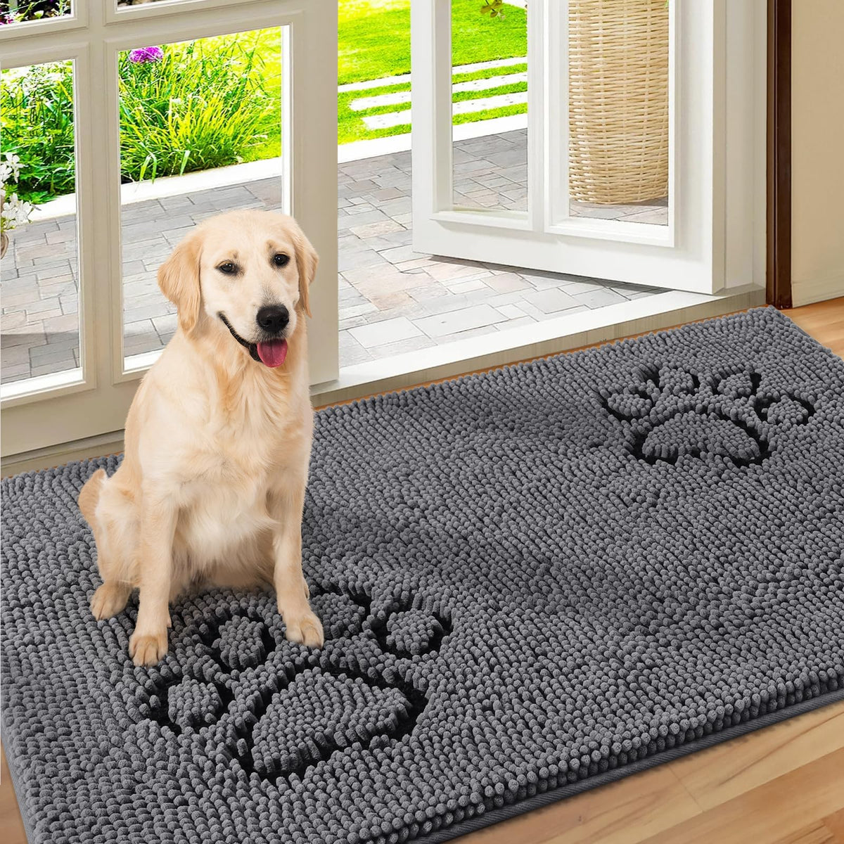 Homeideas Doormat Indoor Entrance, 60'X36', Washable Dog Mat For Muddy Shoes & Paws, Non Slip Front Welcome Door Mat For Entry