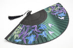 Omytea Hand Held Silk Folding Fan With Bamboo Frame - With A Fabric Sleeve For Protection For Gifts - 100% Handmade Oriental Chi