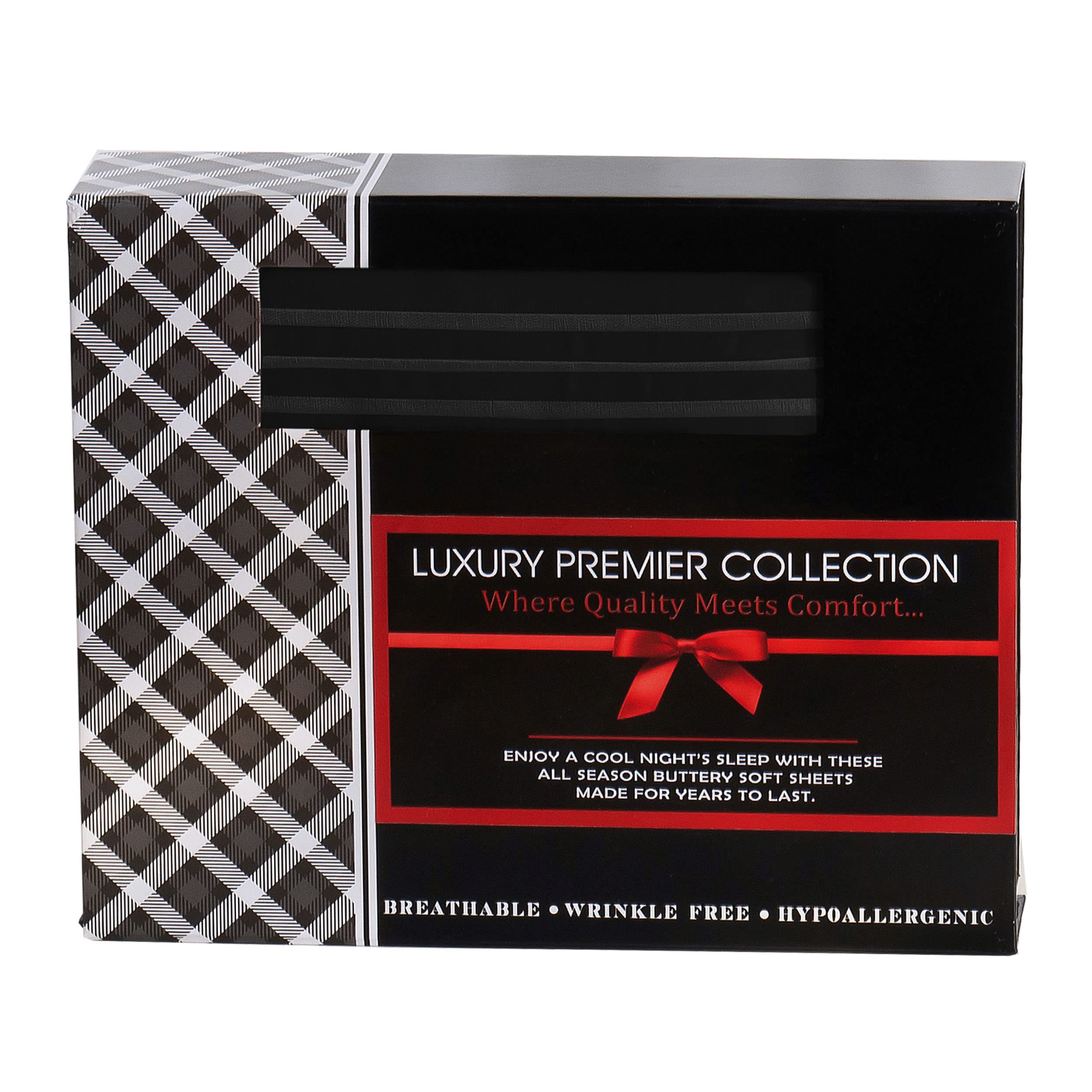 Elegant Comfort Luxurious Microfiber Gift Box 4-Piece Bedding Sheet Set, Breathable, Soft 1500 Premium Hotel Quality, Deep Pocke