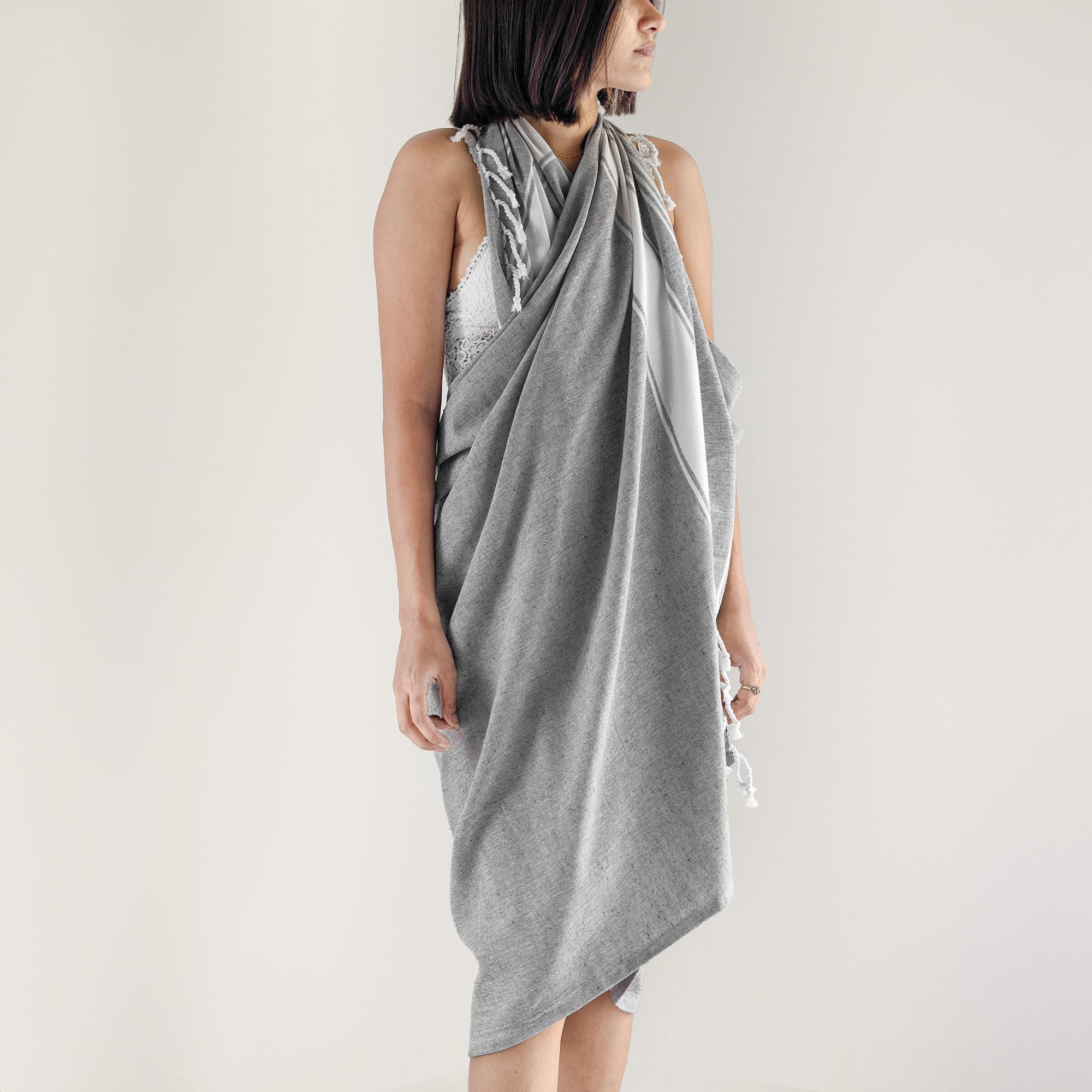 Salt Earth Cotton Turkish Beach Towel, Bath Towels Set Of 4 Large, Towels For Bathroom, Beach Essentials,Gym Towels, Quick Dry T