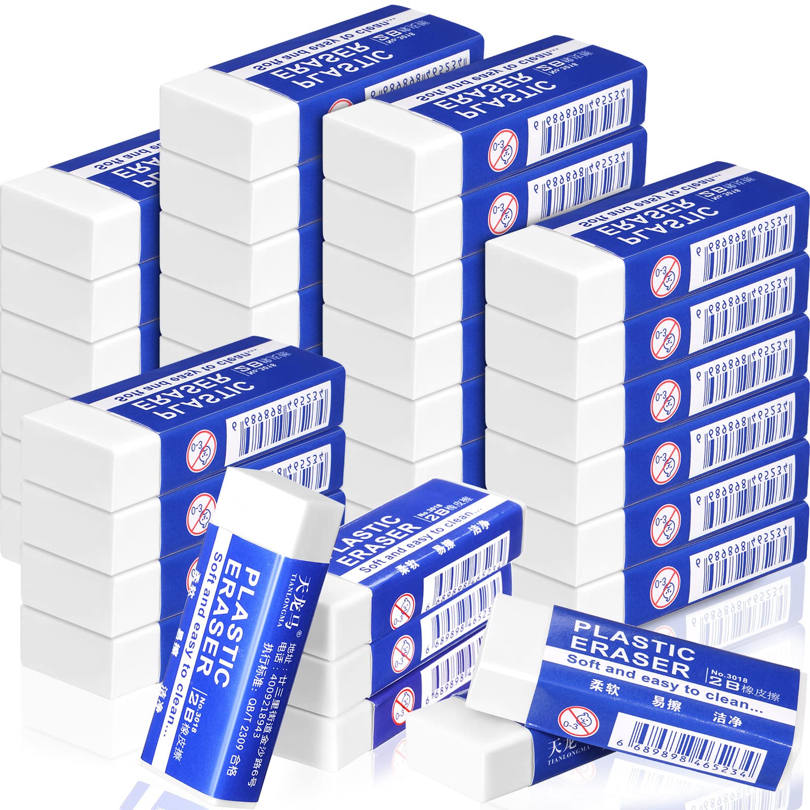 Yahenda 150 Pieces White Erasers Bulk Pencil Eraser Large Rubber Erasers Block Eraser Students Erasers Art Erasers For Drawing,