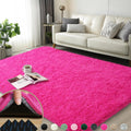 Mugorn 3x5 Rugs for Bedroom, Fluffy Area Rugs for Living Room, Soft Shag Kids Rug Small Carpet with 4 Non-Slip Rug Pads (Hot Pin