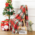 Quinnsus Christmas Throw Blanket | Soft Lightweight Red Plaid Christmas Throw Blankets | Faux Cashmere Checkered Blanket With Ta