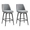 Chita Counter Height Swivel Barstools, Fsc Certified Upholstered Fabric Bar Stools Set Of 2, Metal Base, 27.2' Seat Height, Grey (Multi-Colored)