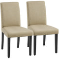 Yaheetech Dining Chairs Set of 2 Fabric Upholstered Parson Kitchen Chairs with Padded Seat and Solid Wood Legs for Dining Room/R