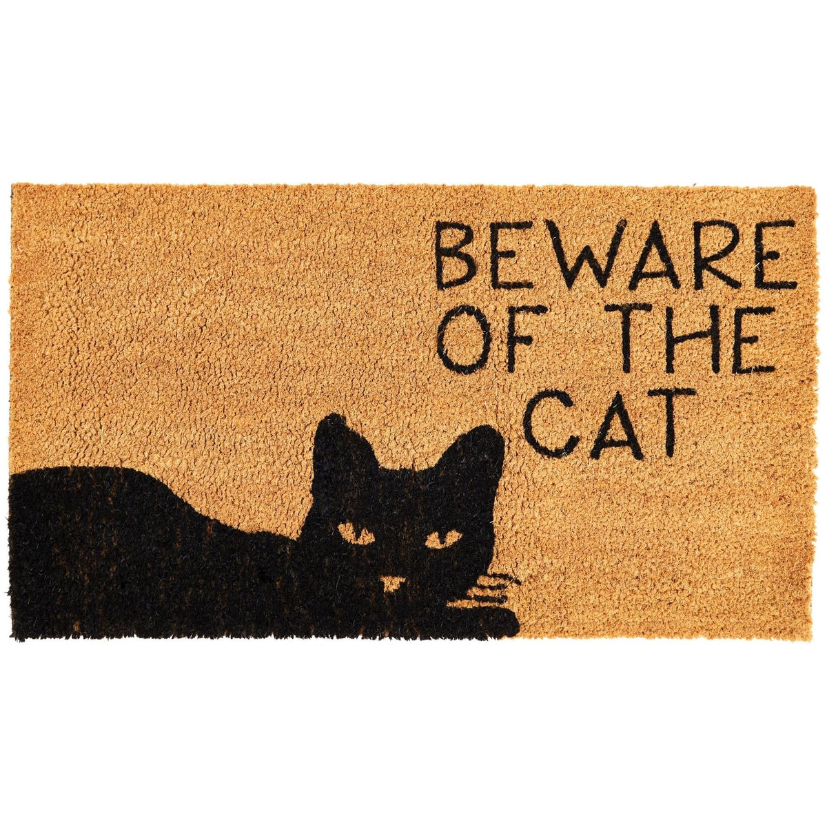 Juvale Cat Doormat For Entrance, Beware Of The Cat Coir Welcome Mat For Front Door (17X30 In)