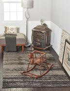 Unique Loom Del Mar Collection Area Rug - Lucille (6' 1'' Round, Dark Gray/ Ivory)