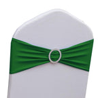 Gankar 100 Pcs Spandex Dark Green Chair Sashes For Wedding Reception, Stretch Chair Bands Bows For Party Banquet Theme Event Dec