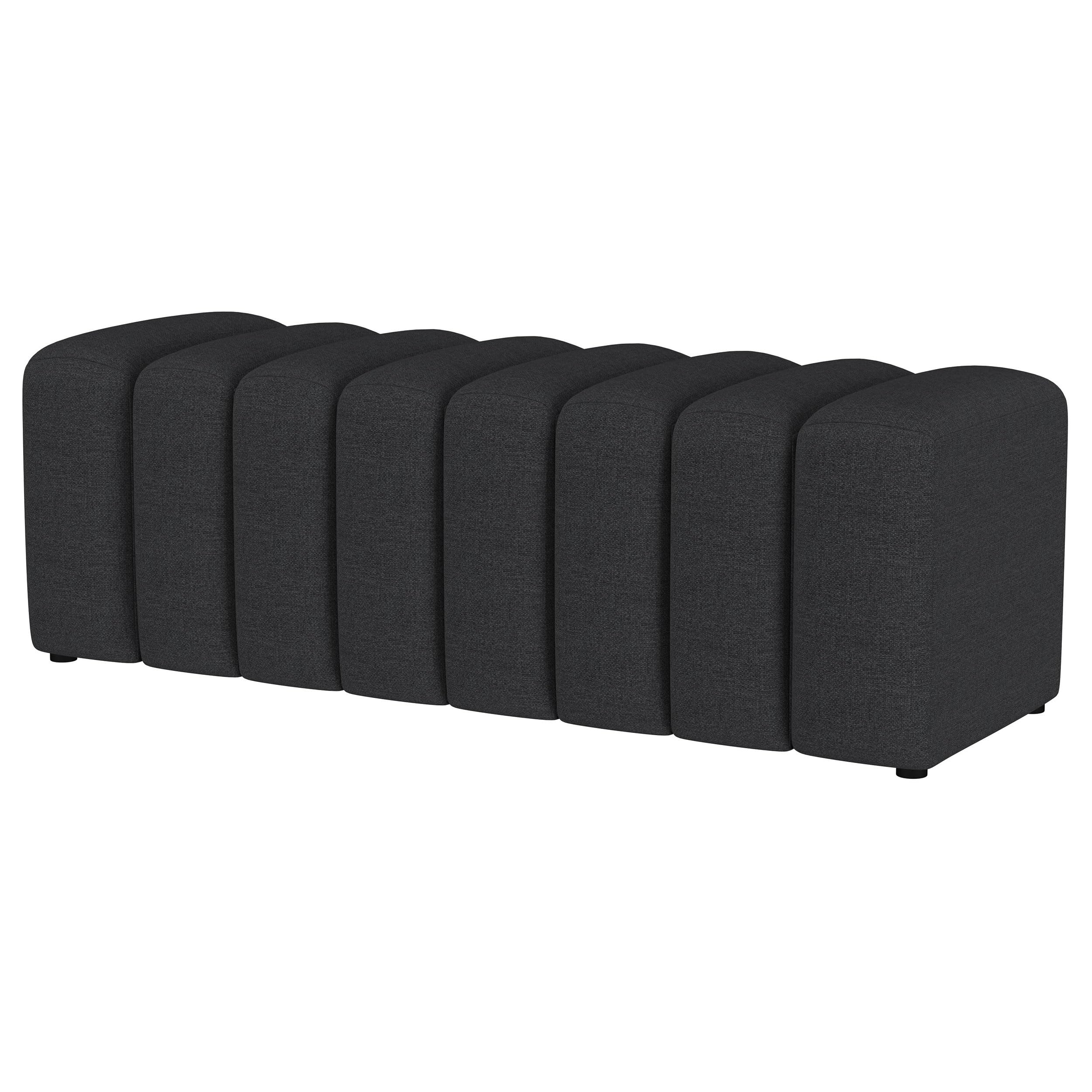 Coaster Home Furnishings Summer Fabric Upholstered Tufted Accent Bench Charcoal