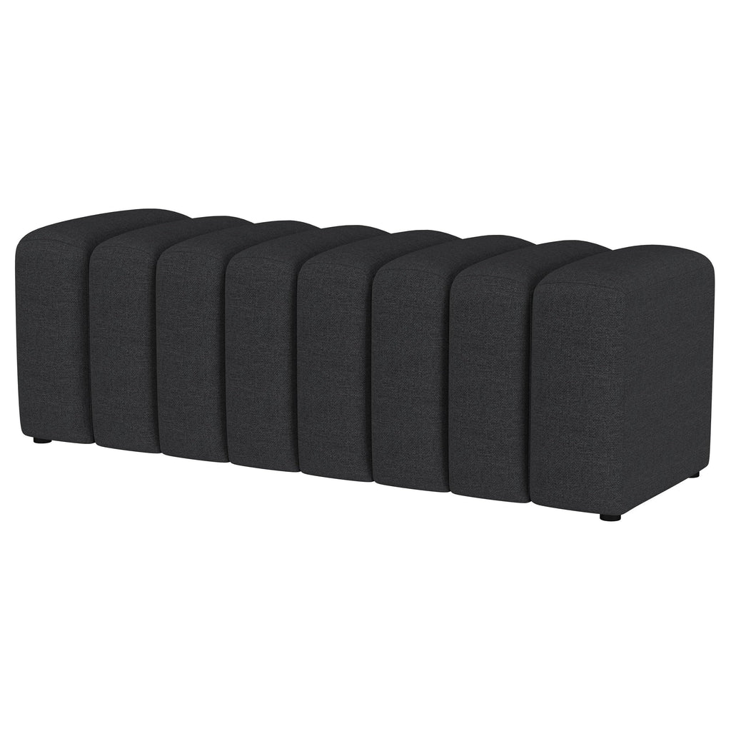 Coaster Home Furnishings Summer Fabric Upholstered Tufted Accent Bench Charcoal