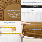 Phf 100% Rayon Derived From Bamboo Cooling Fitted Sheet Twin Size For Hot Sleeper,16'' Deep Pocket,2.5Cm Wider Strong Elastic Ea