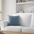 Meekio Set Of 2 Deep Grey Blue Pillow Covers 16 X 16 Inch Farmhouse Boho Decorative Throw Pillow Covers Linen Cushion Covers For Sofa Couch D?or