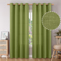 Bgment Faux Linen Curtains For Living Room 84 Inch Length 2 Panels Set, Burlap Textured Long Curtains Light Filtering Privacy Window Curtain Drapes With Grommet, 52 Inch Wide Each Panel, Olive Green