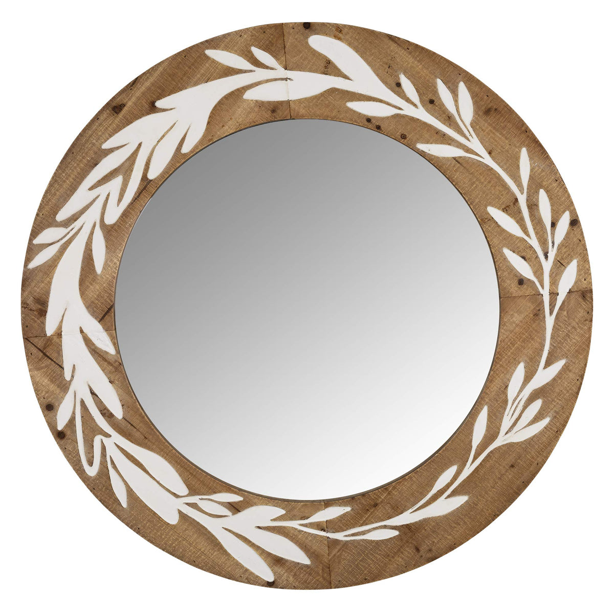 Stratton Home Decor S39190 Mirror, 31.50 X 1.25 X 31.50, Light Natural Wood