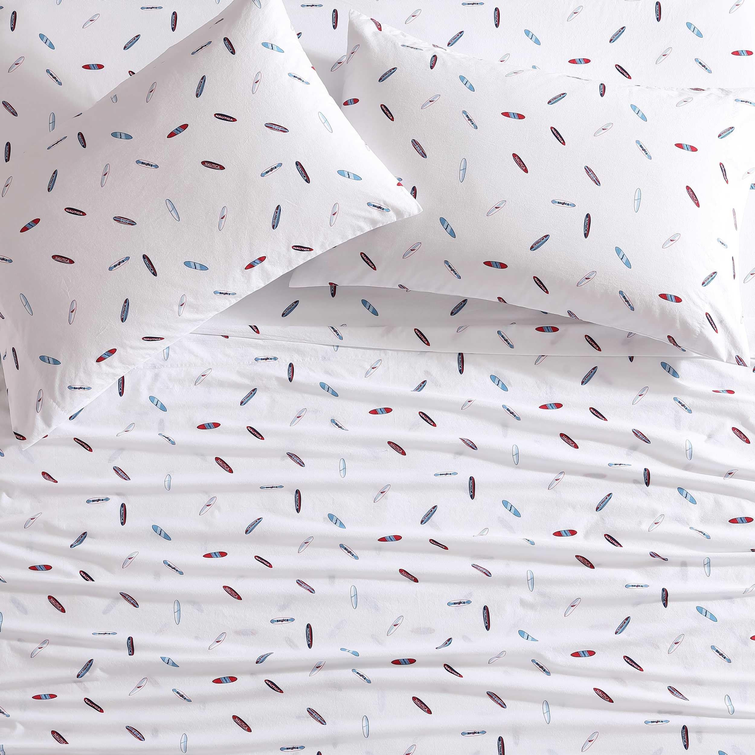Nautica - Twin Sheets, Cotton Percale Bedding Set, Casual Home Decor (High Surf Navy, Twin)