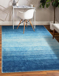 Wonnitar Modern Ombre Washable 5x7 Area Rugs, Large Blue Rug for Bedroom, Non-Shedding Living Room Throw Rug, Non-Slip Abstract 