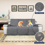 Purefit Water Resistant Reversible Sofa Covers For Reclining Sofa - Non Slip Split Recliner Couch Cover For 3 Cushion Couch, Was