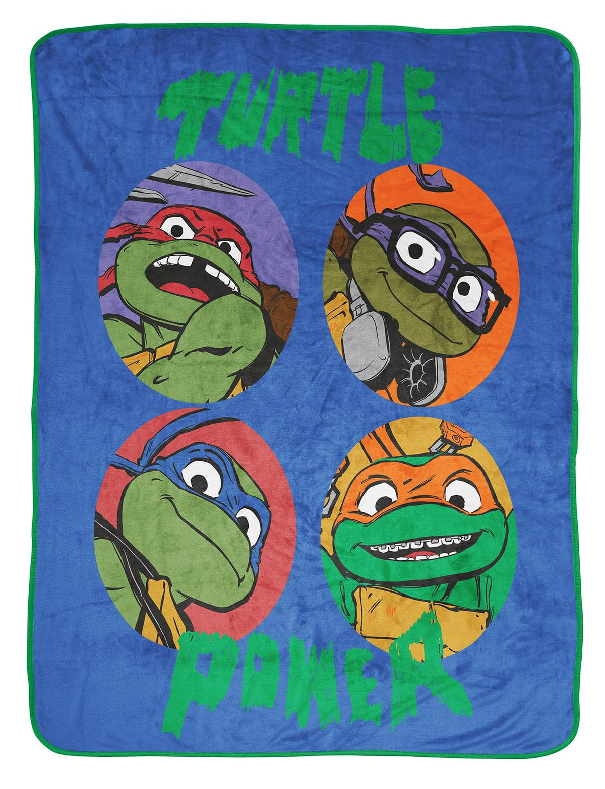 Jay Franco Nickelodeon Teenage Mutant Ninja Turtles Turtle Power Plush Throw Blanket - Measures 46 X 60 - Super Soft Fleece Kids