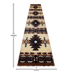 Flash Furniture Mohave Traditional Southwestern Style Area Rug - Rustic Brown Accent Rug - 3' X 16' - Olefin Fibers With Jute Backing