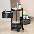 Kitchenwell Round MultiPurpose Trolley Storage Organizer And Kitchen Accessories Items For Kitchen Storage Rack Fruits & Vegeta