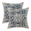 Aeioae Boho Pillow Covers 22X22 Inch Set Of 2,Carpet Pattern Throw Pillows Case,Navy Blue Beige Ethnic Design Outdoor Decorative