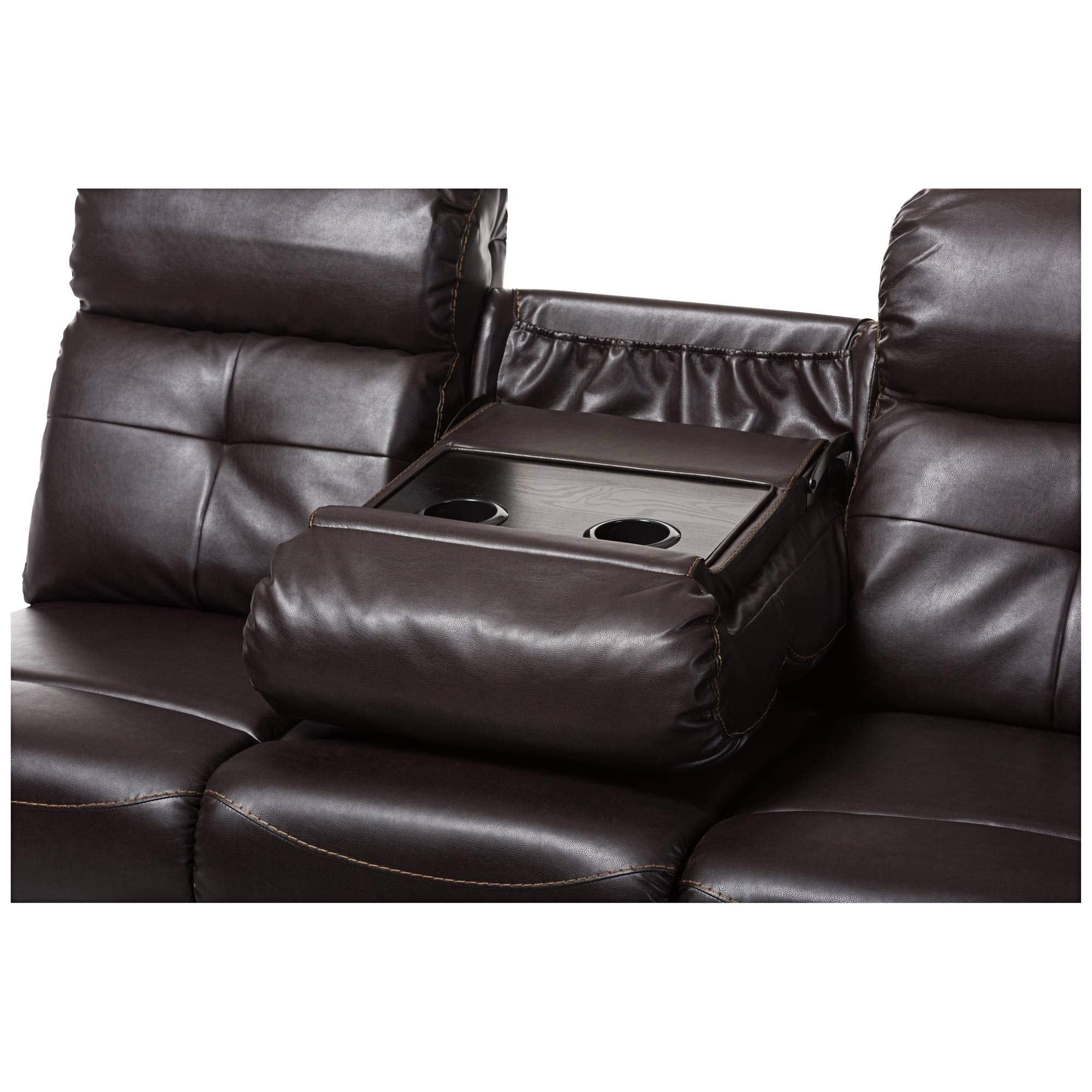 Baxton Studio Roland Modern and Contemporary Sectional with Recliner and Storage Chaise