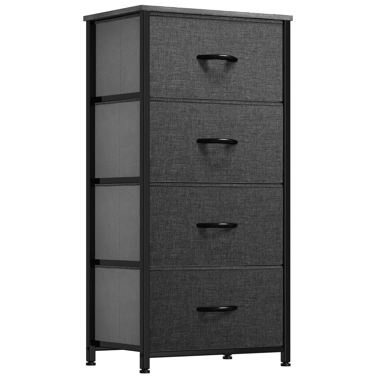 Yitahome Storage Tower With 4 Drawers - Fabric Dresser, Organizer Unit For Bedroom, Living Room, Closets & Nursery - Sturdy Steel Frame, Easy Pull Fabric Bins & Wooden Top