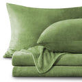 Bedelite Flannel Sheets Twin Size Sage Green - Super Soft Fleece Sheets Set Fluffy Extra Plush, 3 Piece(Include Fitted Sheet, Fl