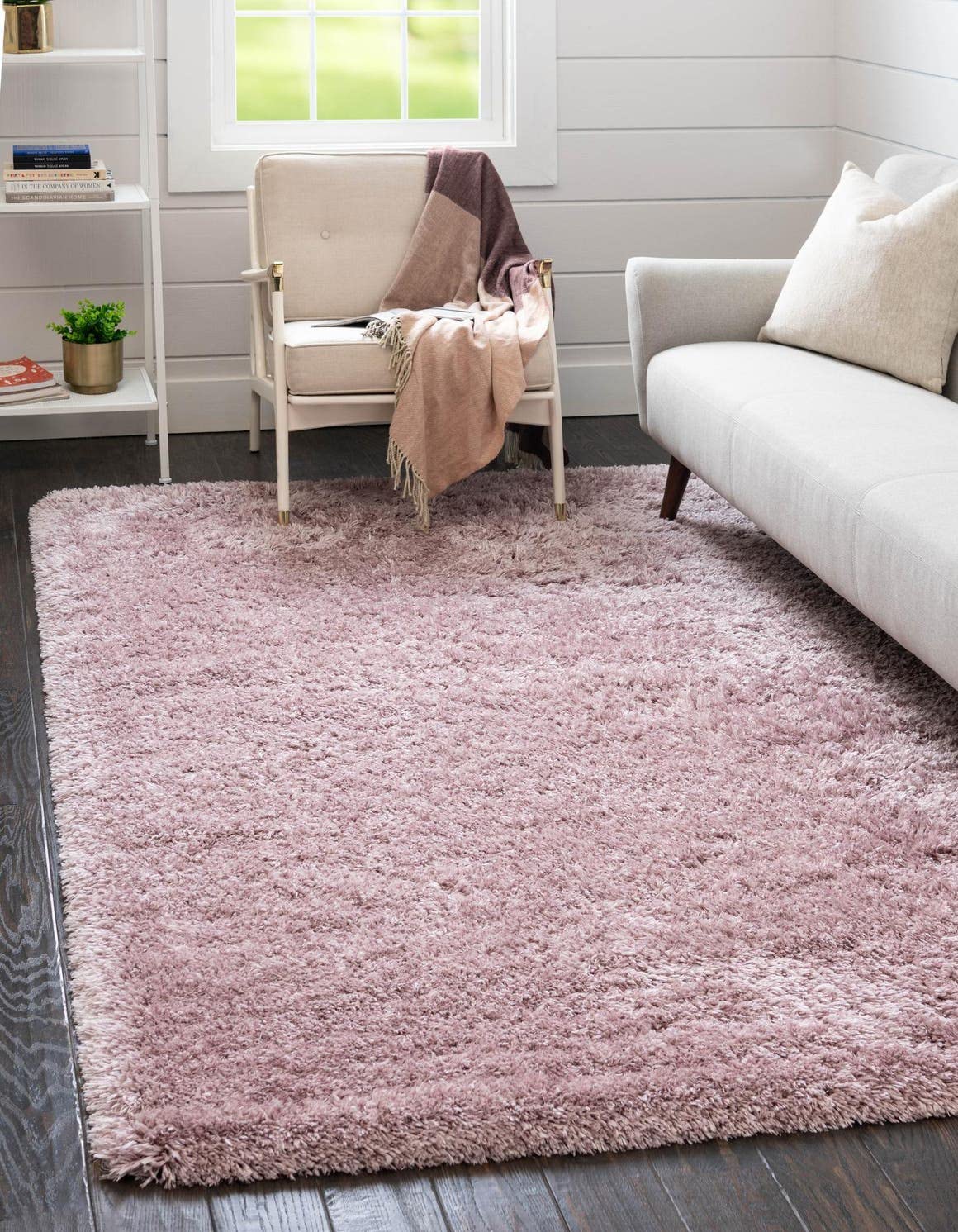 Rugs.com Infinity Collection Solid Shag Area Rug 10 x 13 Lavender Shag Rug Perfect for Living Rooms, Large Dining Rooms, Open 