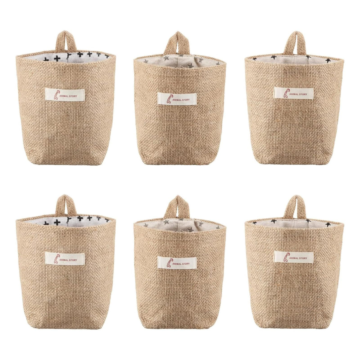 Lifreer 6 Pack Hanging Basket, Wall Baskets,Wall Hanging Storage Bag