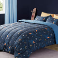 Sleep Zone Kids Super Soft Full/Queen Comforter Set 3 Piece With 2 Pillow Shams  Cute Printed, Easy Care, Fade Resistant, Space