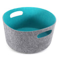Welaxy Large Storage Basket Felt Open Storage Bins Desk Organize bin Shelf Box with Handles for Magazines Books Junk Kids Toys P