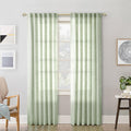 90 Inch Sage Green Curtains Linen Textured Boho Drapes for Living Room 2 Panels Set Light Filtering Rod Pocket Farmhouse Long La