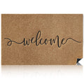 Aazzkang Brown Door Mat Outdoor Welcome Mat With Non Slip Rubber Backing Easy To Clean Entry Doormat For Indoor High Traffic Are