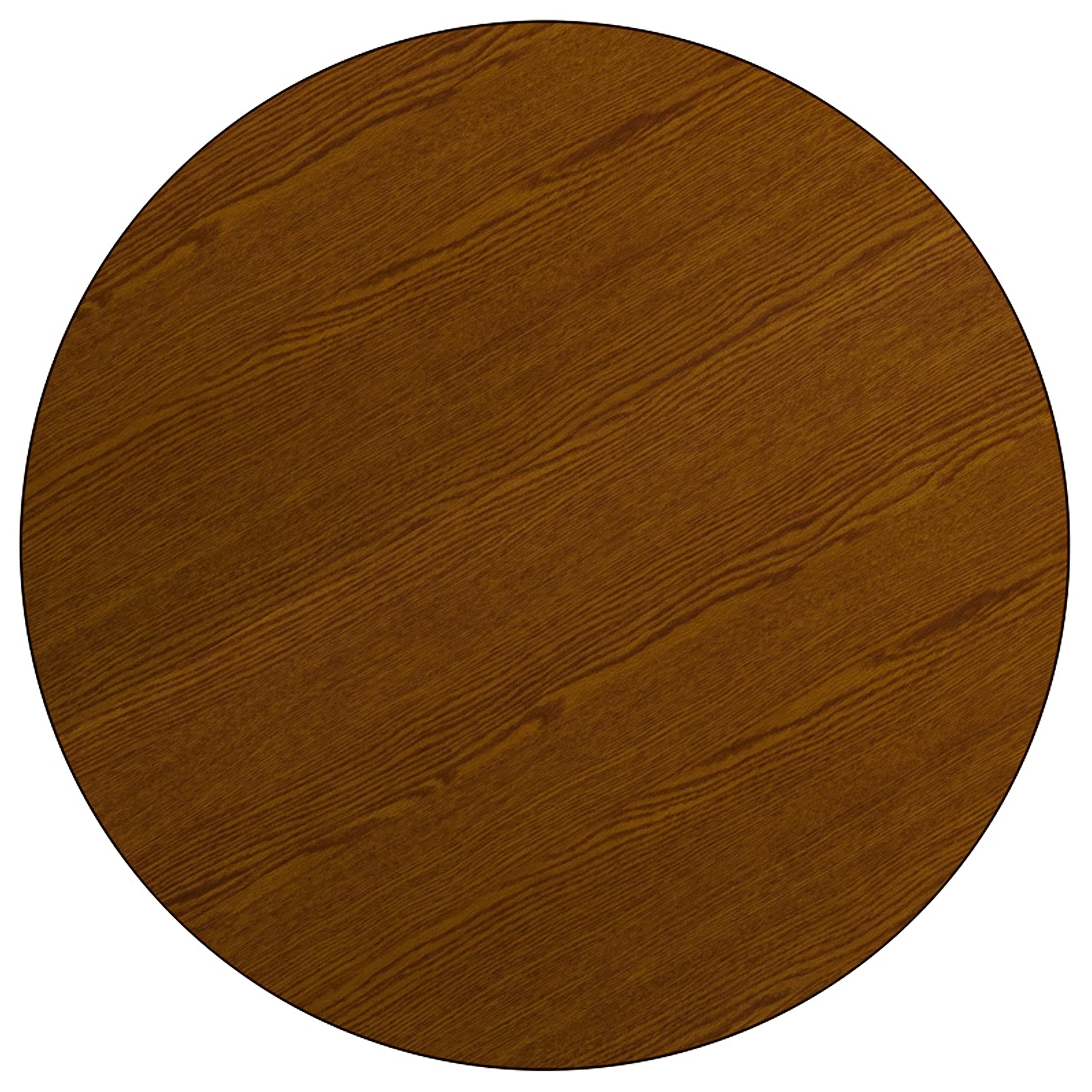 Flash Furniture Wren 48'' Round Oak HP Laminate Activity Table - Height Adjustable Short Legs